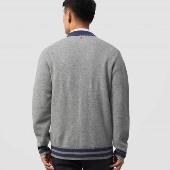 PSYCHO BUNNY Fulton Cardigan Sweater 498, Heather Grey Storm Skull Bunny, Unisex - Picture 13 of 16